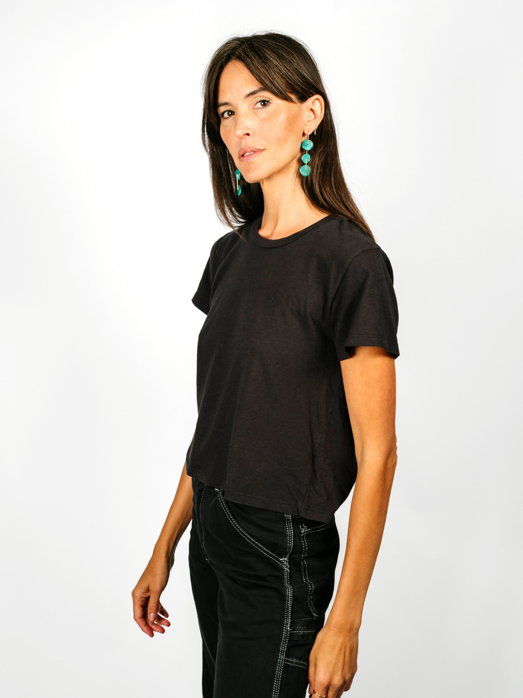 Cropped Lorel Tee | Black