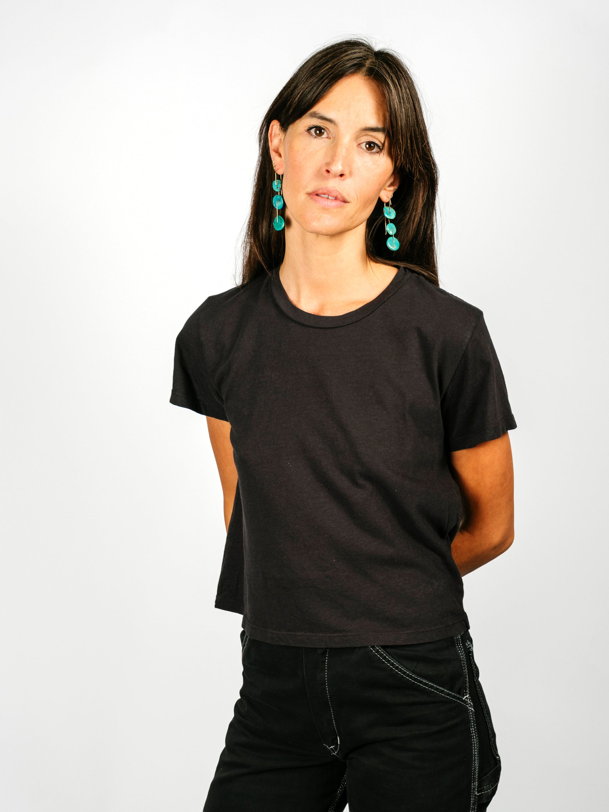 Cropped Lorel Tee | Black