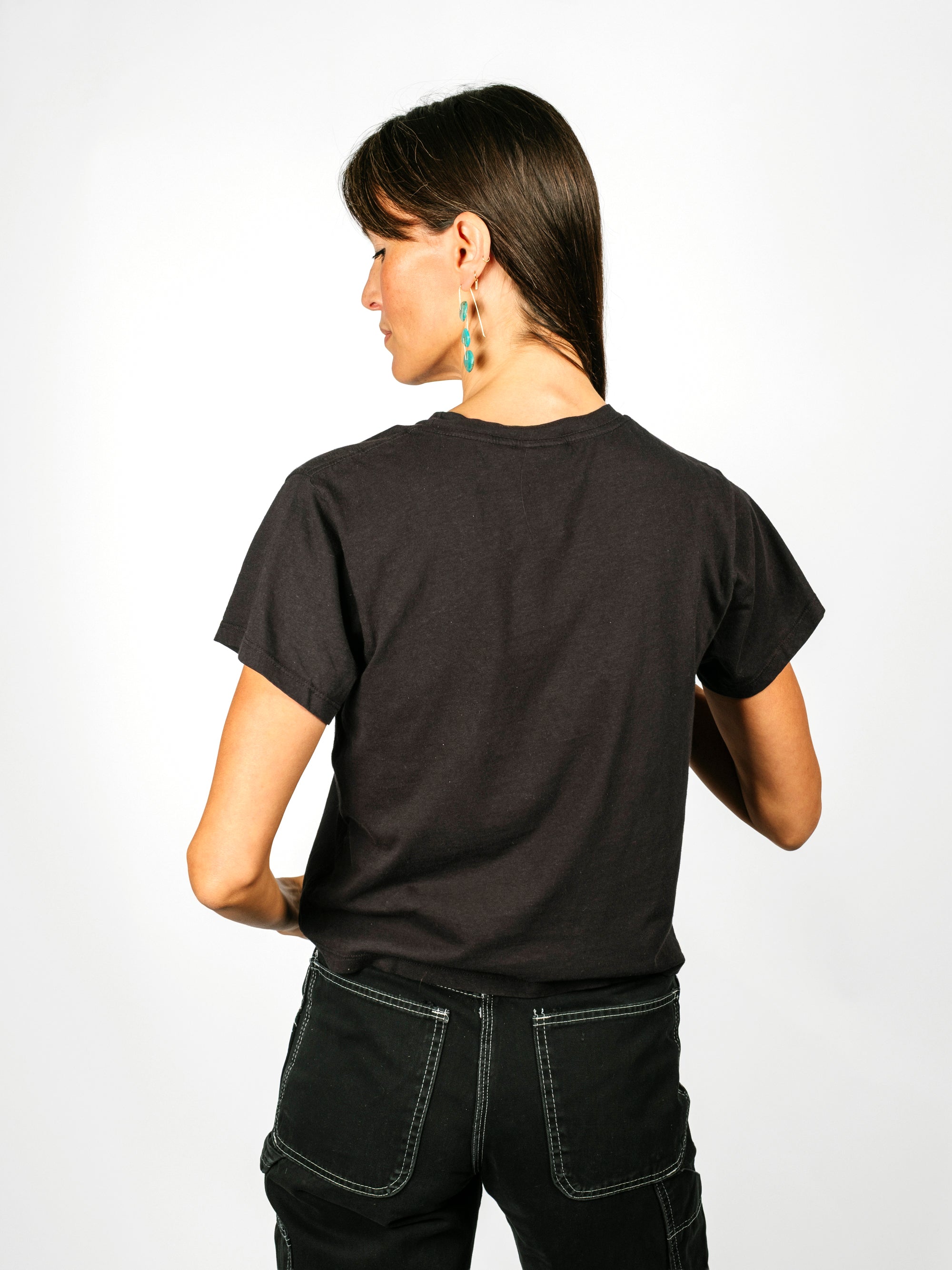 Cropped Lorel Tee | Black