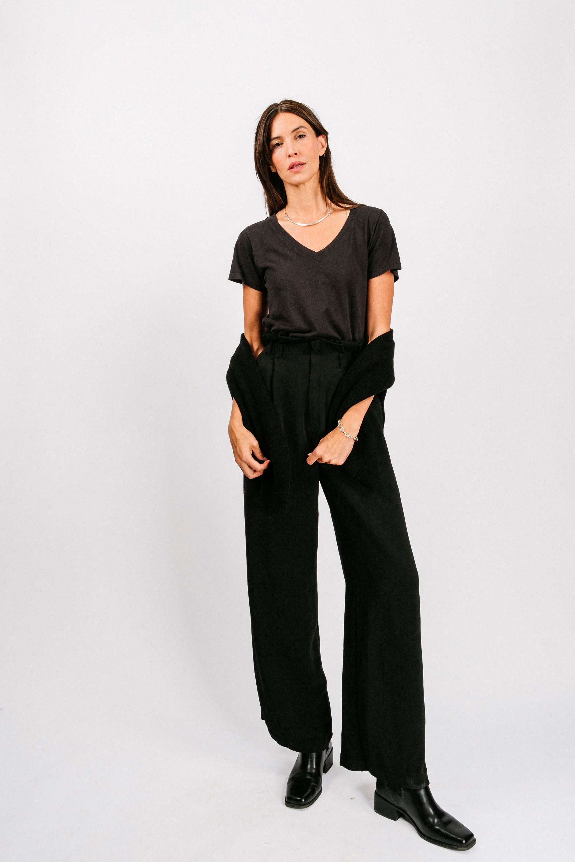 Paige V-Neck Tee | Black