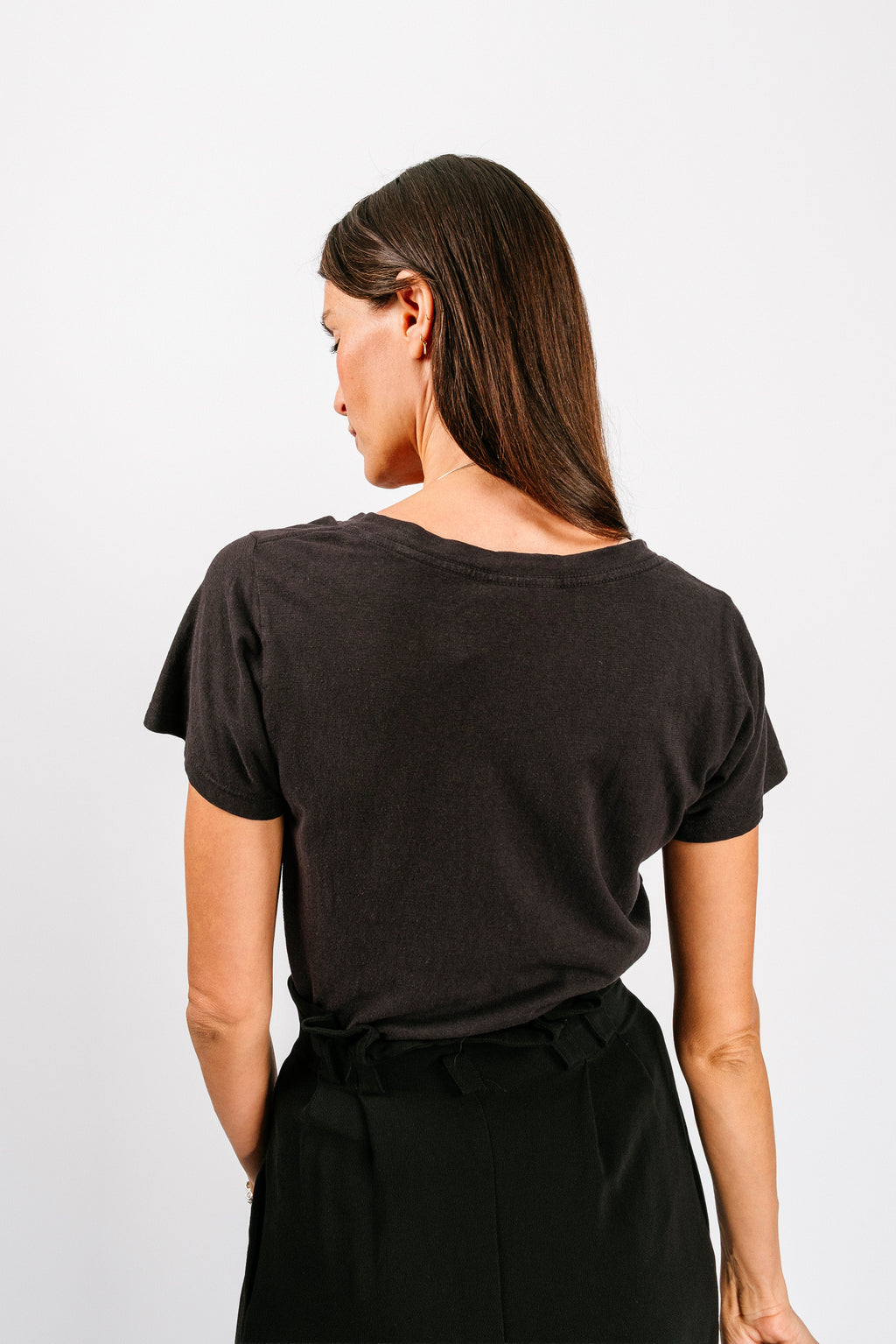 Paige V-Neck Tee | Black