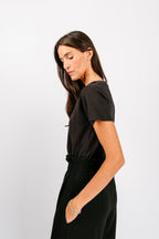 Paige V-Neck Tee | Black