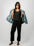 Sophie 100% Hemp Cropped Tank | Black