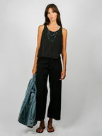 Sophie 100% Hemp Cropped Tank | Black