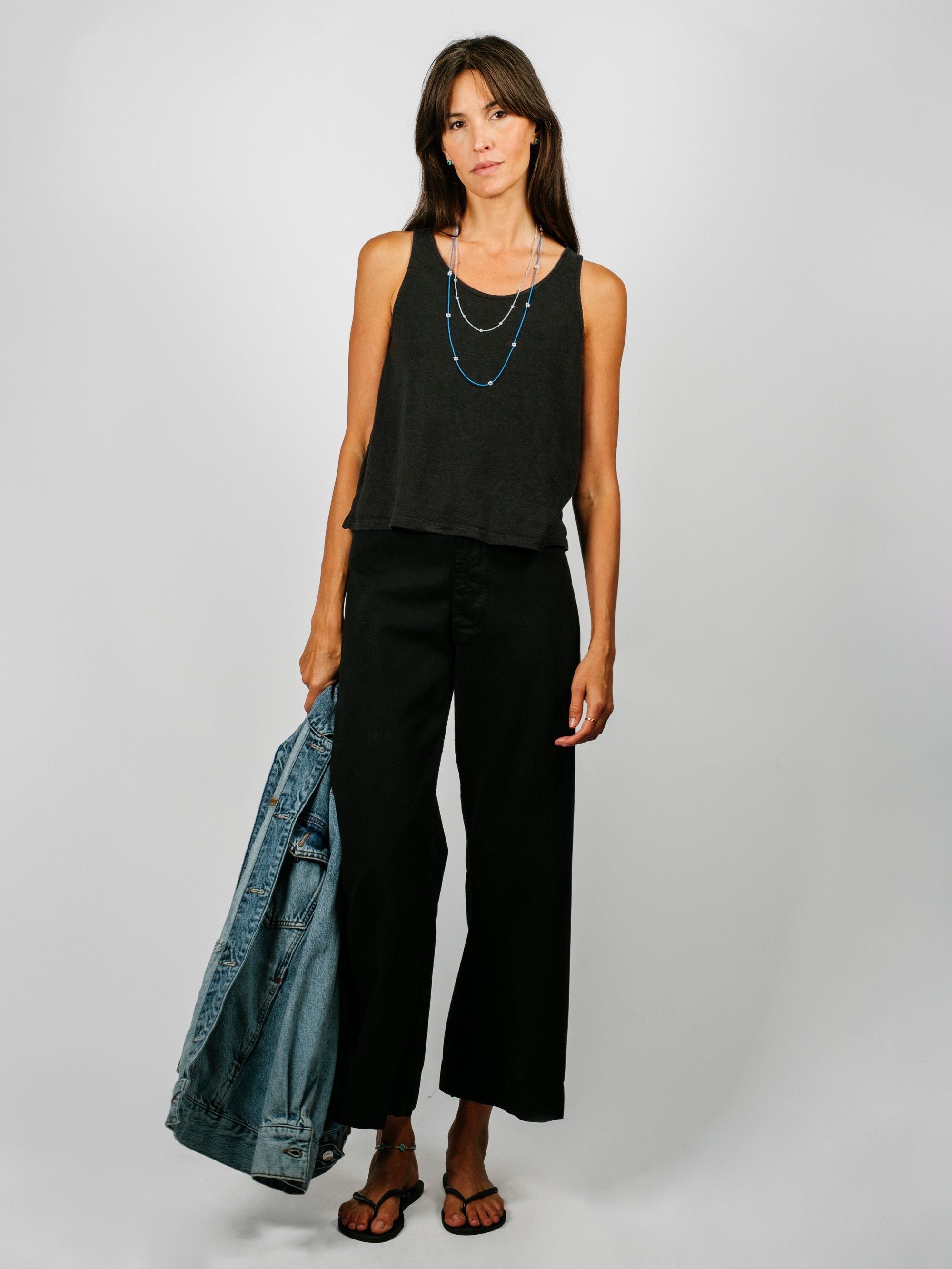 Sophie 100% Hemp Cropped Tank | Black