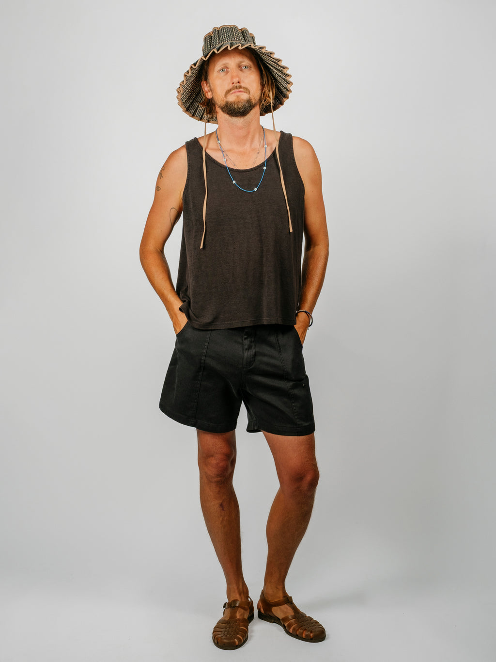 Sophie 100% Hemp Cropped Tank | Black