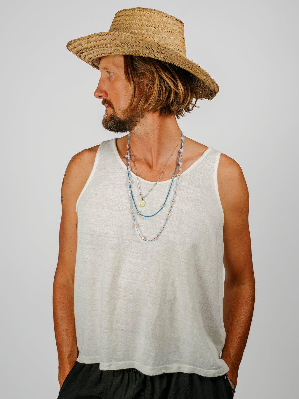 Sophie 100% Hemp Cropped Tank | Washed White