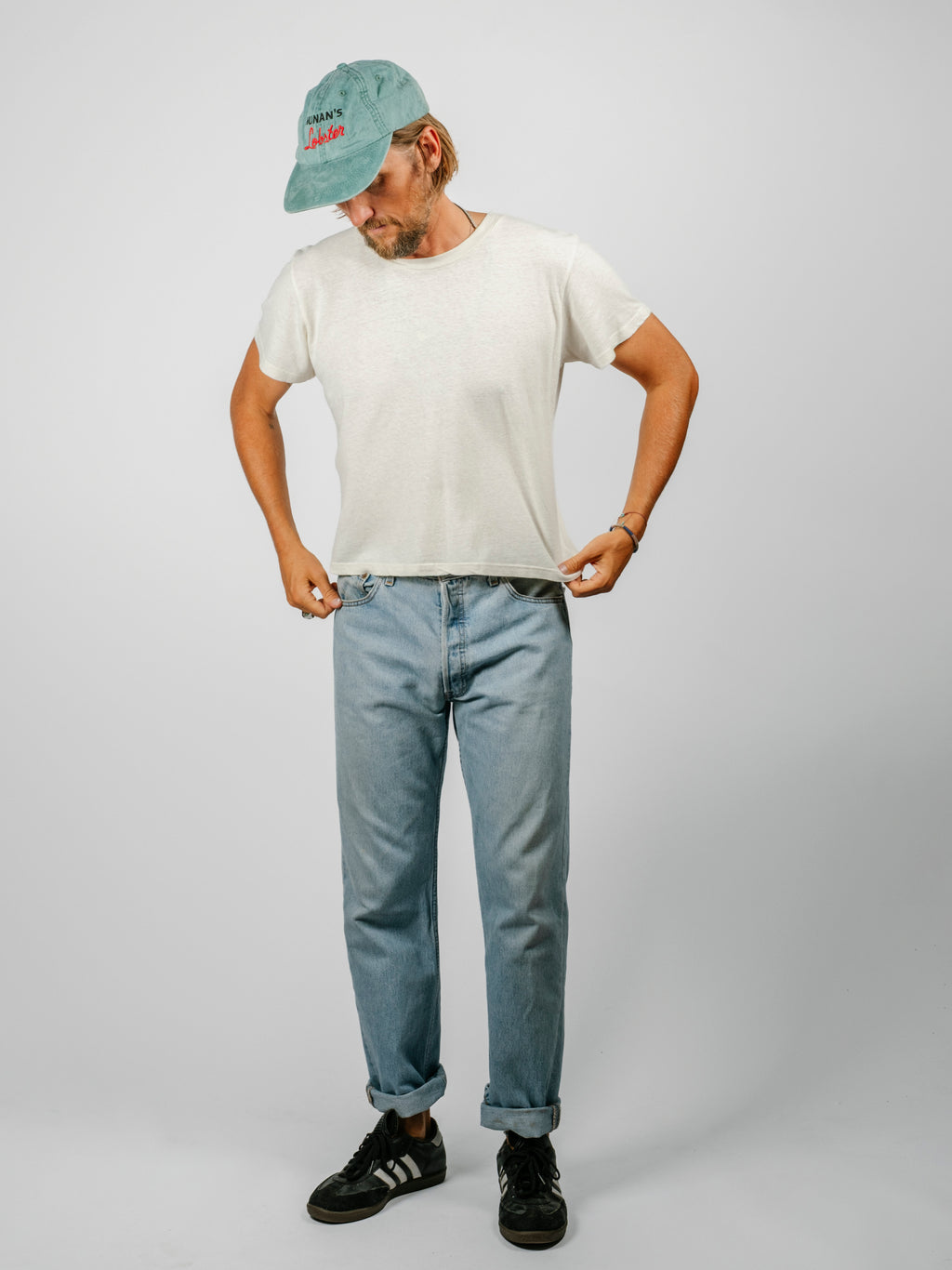 Cropped Lorel Tee | Washed White