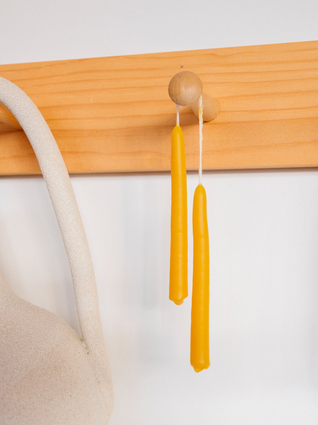 5" Beeswax Thin Taper Candles