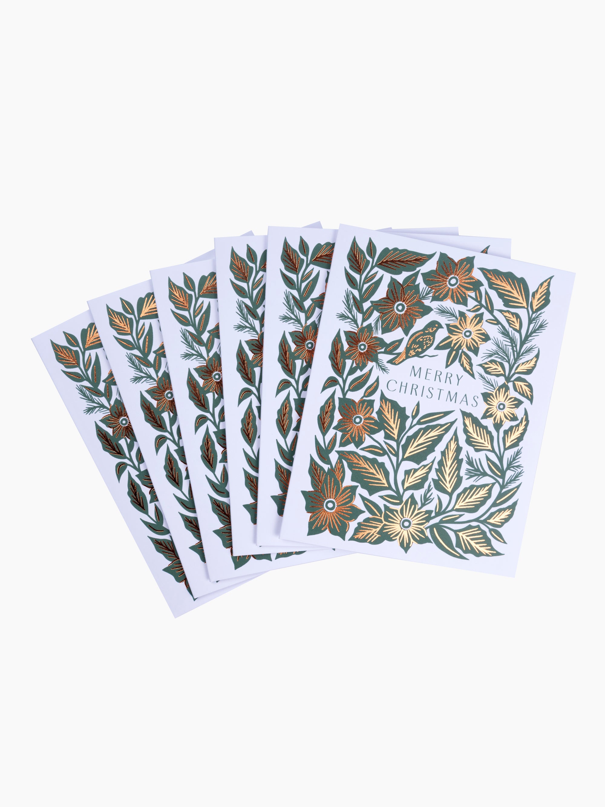 Merry Christmas Card | Set of 6 | Green