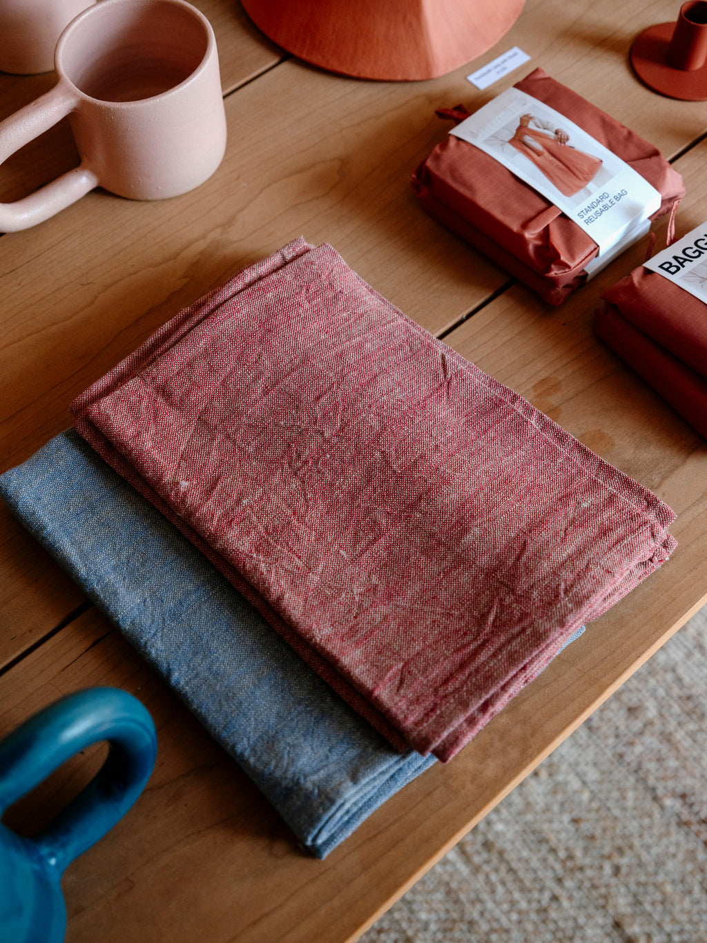 Italian Linen Tea Towel | Blue