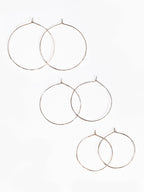 14K Hammered Hoops