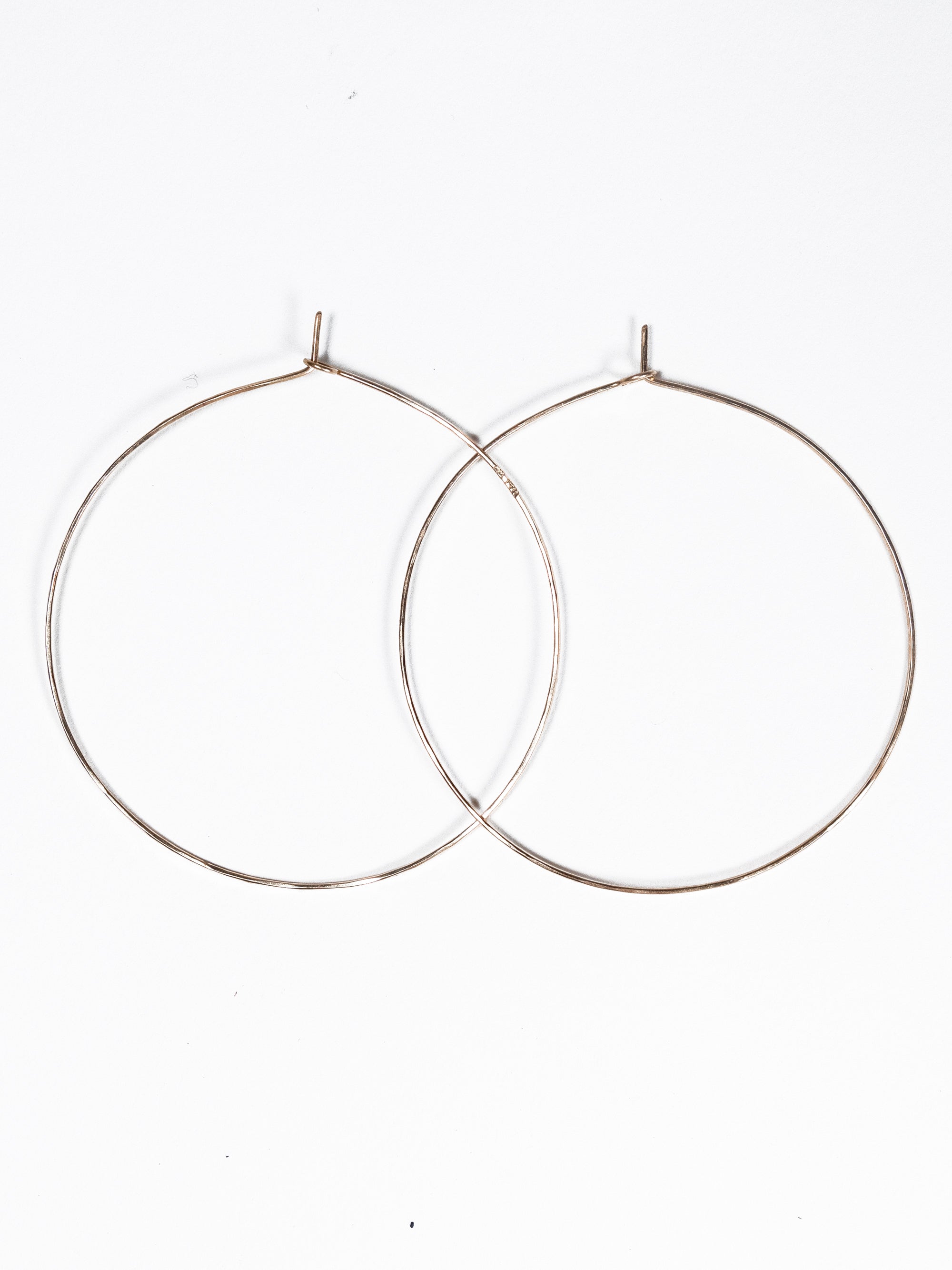 14K Hammered Hoops