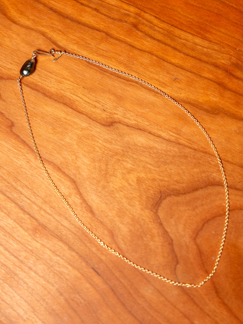 14K Keshi Pearl Chain Necklace | 16"