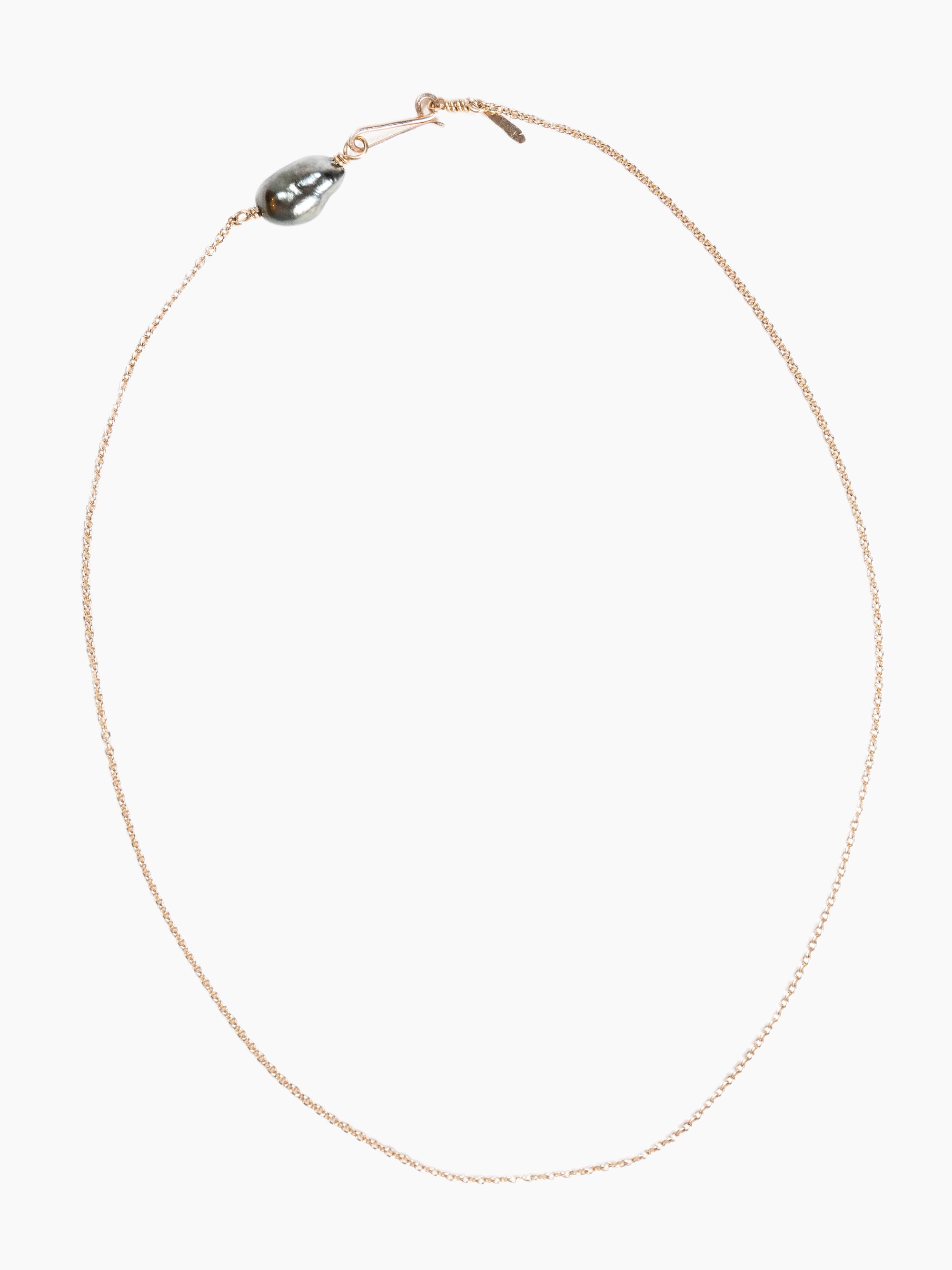 14K Keshi Pearl Chain Necklace | 16"