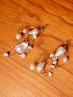 Woven Baroque Pearl Earrings