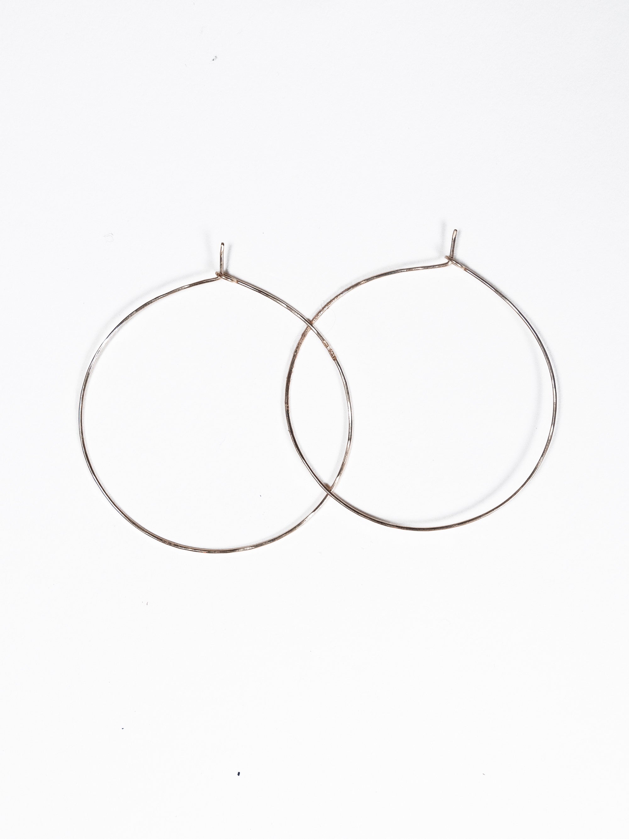 14K Hammered Hoops