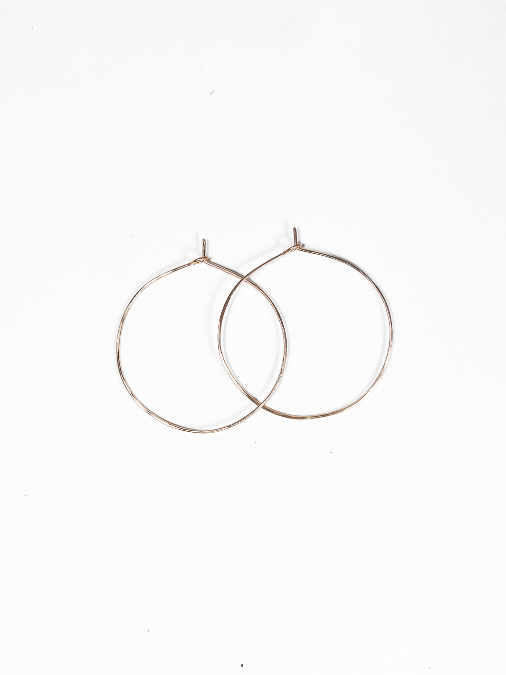 14K Hammered Hoops