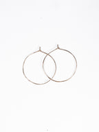14K Hammered Hoops