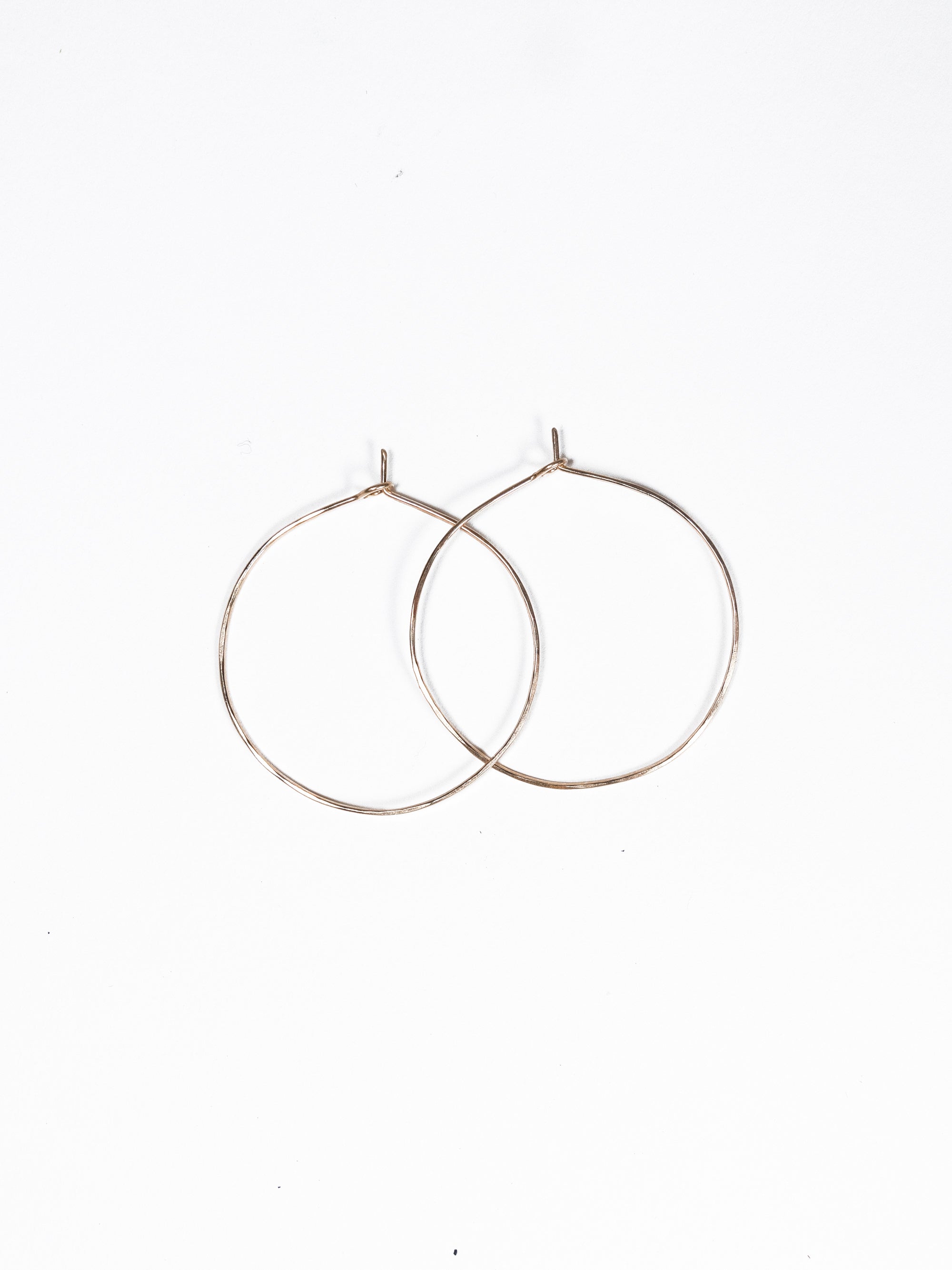 14K Hammered Hoops