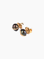 Grande Baroque Pearl Studs in Charcoal