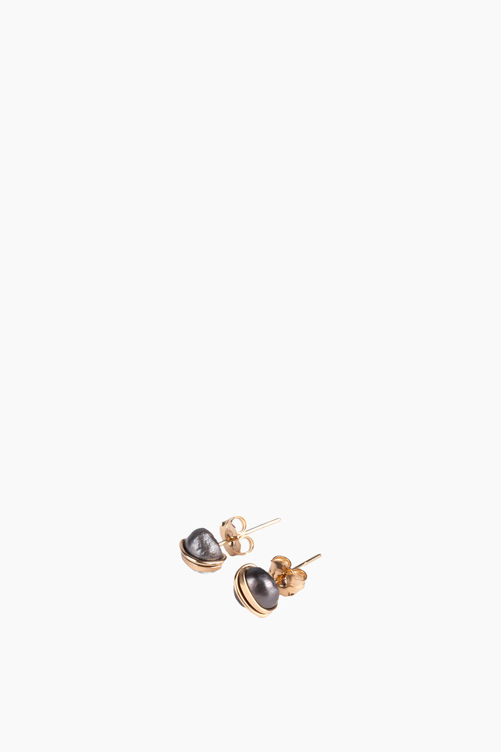 Grande Baroque Pearl Studs in Charcoal