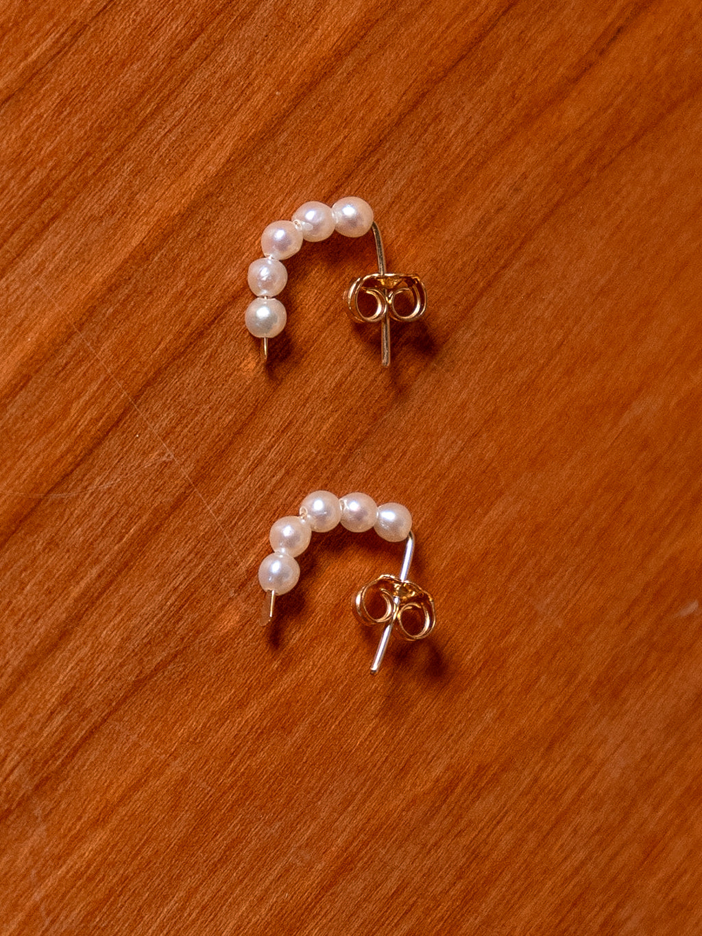 Baroque Pearl Crescent Hoops