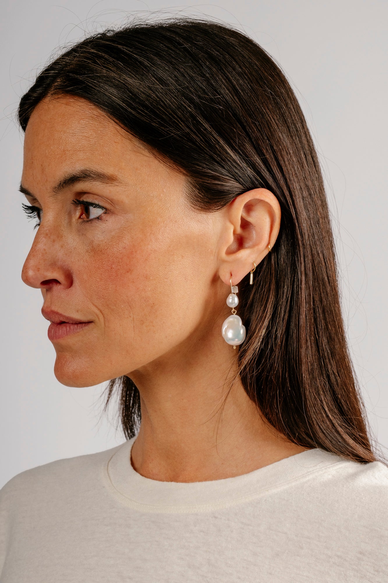 Baroque Pearl Double Drop Earrings