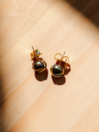 Grande Baroque Pearl Studs in Charcoal