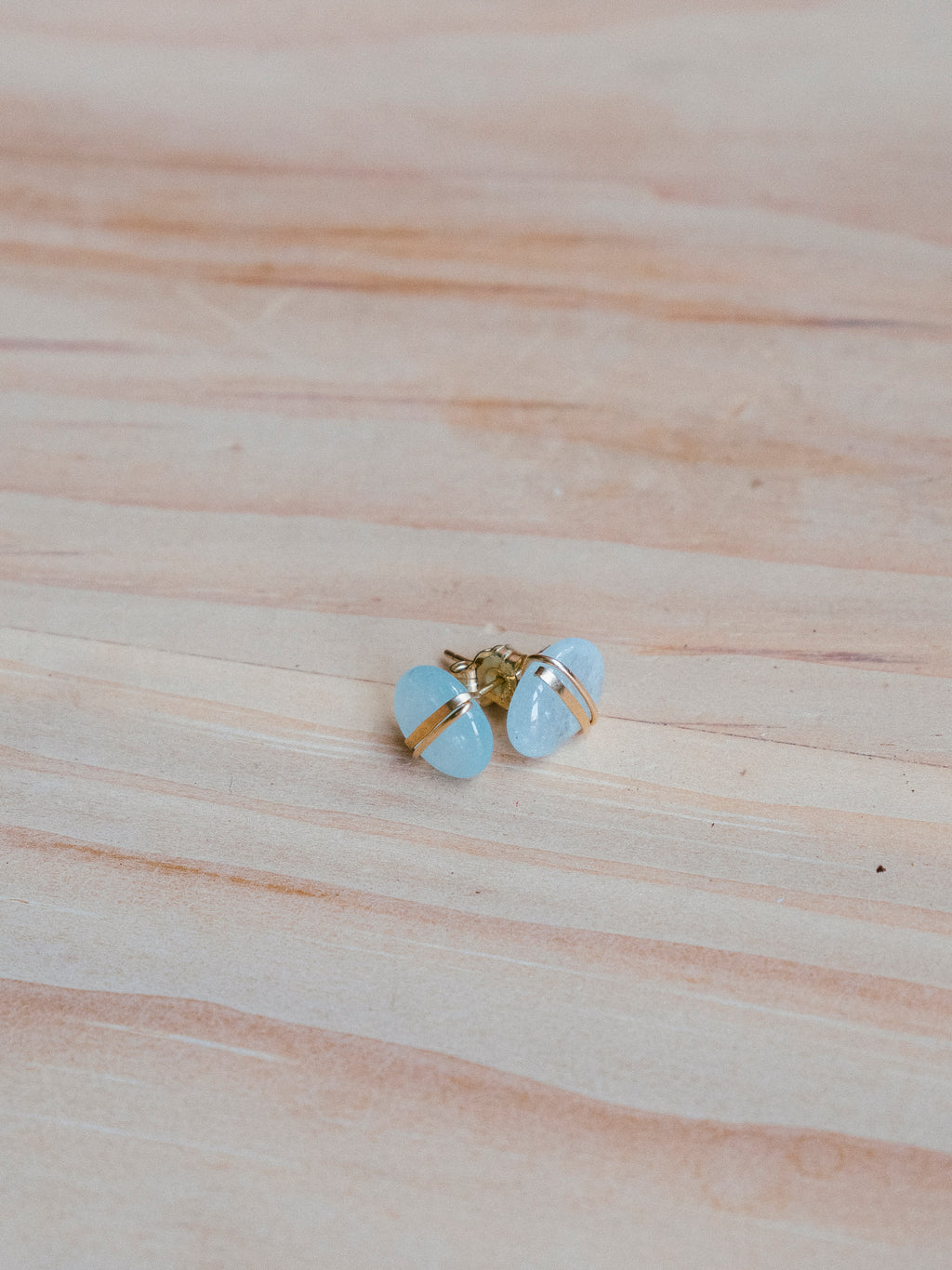 Cloudy Aquamarine Studs
