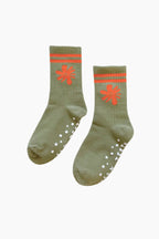 Ribbed Grip Socks | Swirl Flower