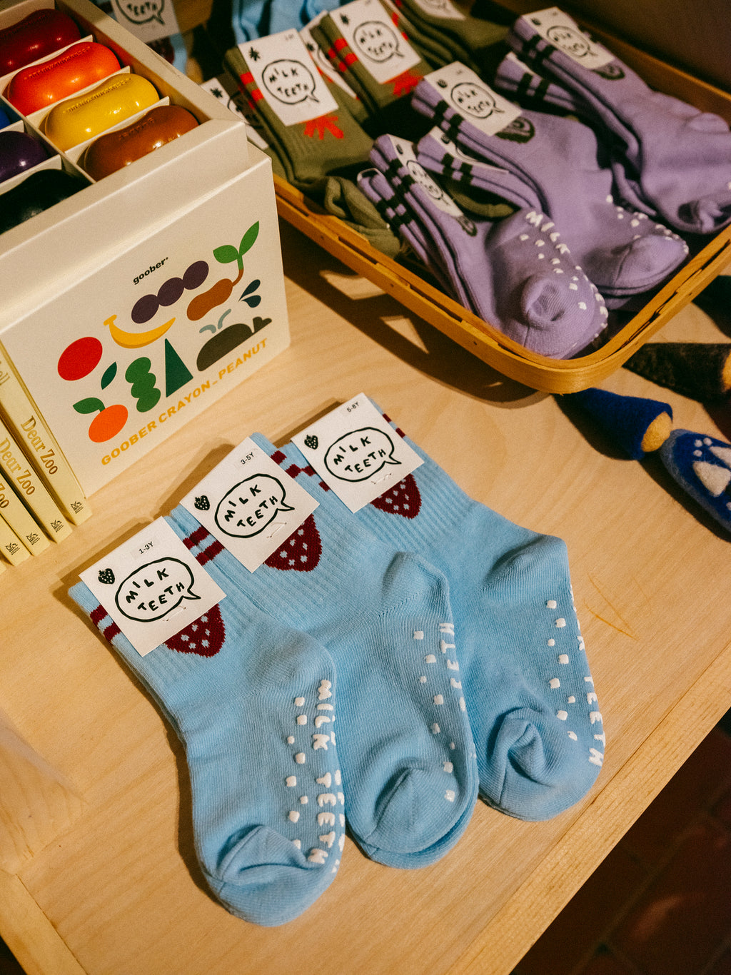 Ribbed Grip Socks | Strawberry