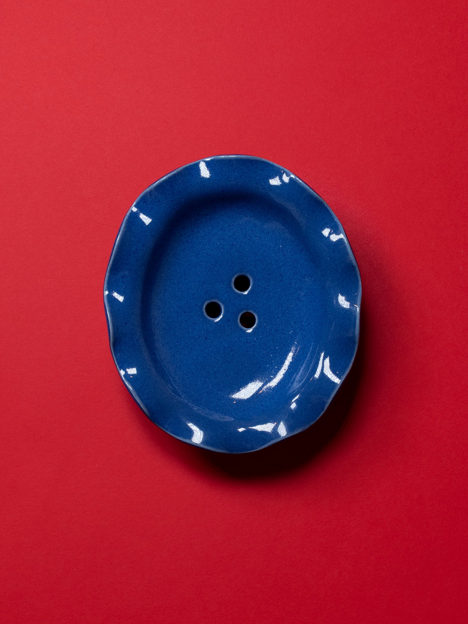 Oval Blue Wave Soap Dish