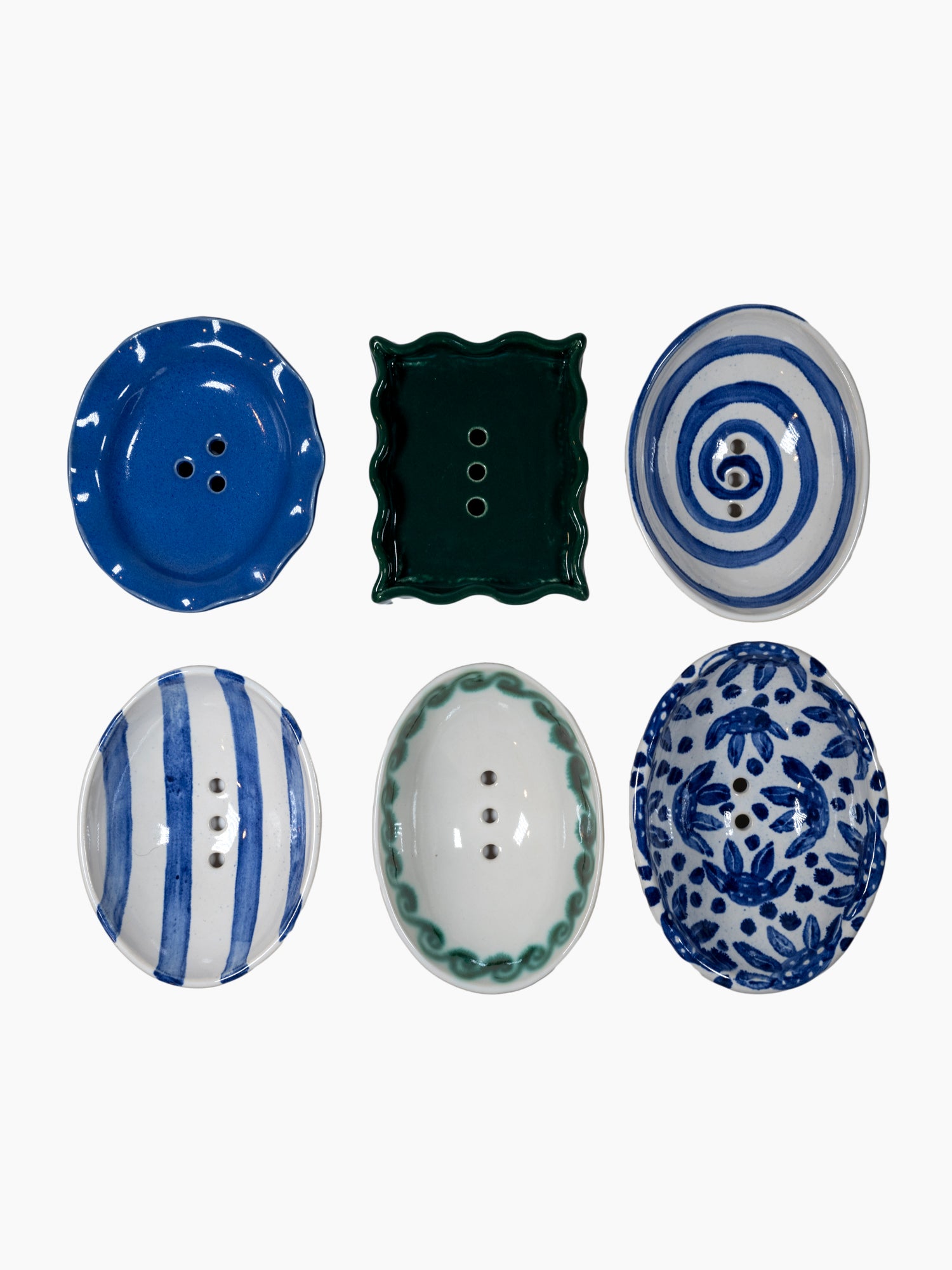 Oval Blue Wave Soap Dish