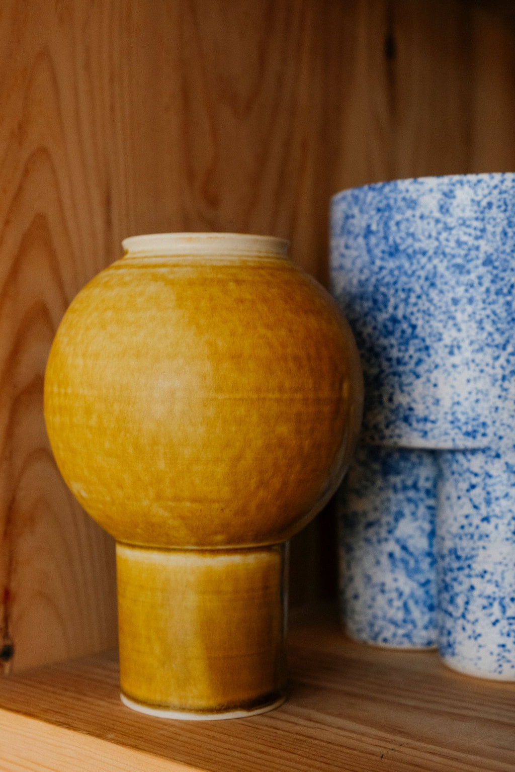 Moon Jar Pedestal Vase