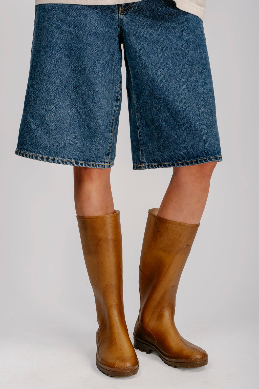 French Recycled Hemp Wellington Boots in Sepia