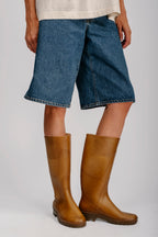 French Recycled Hemp Wellington Boots in Sepia