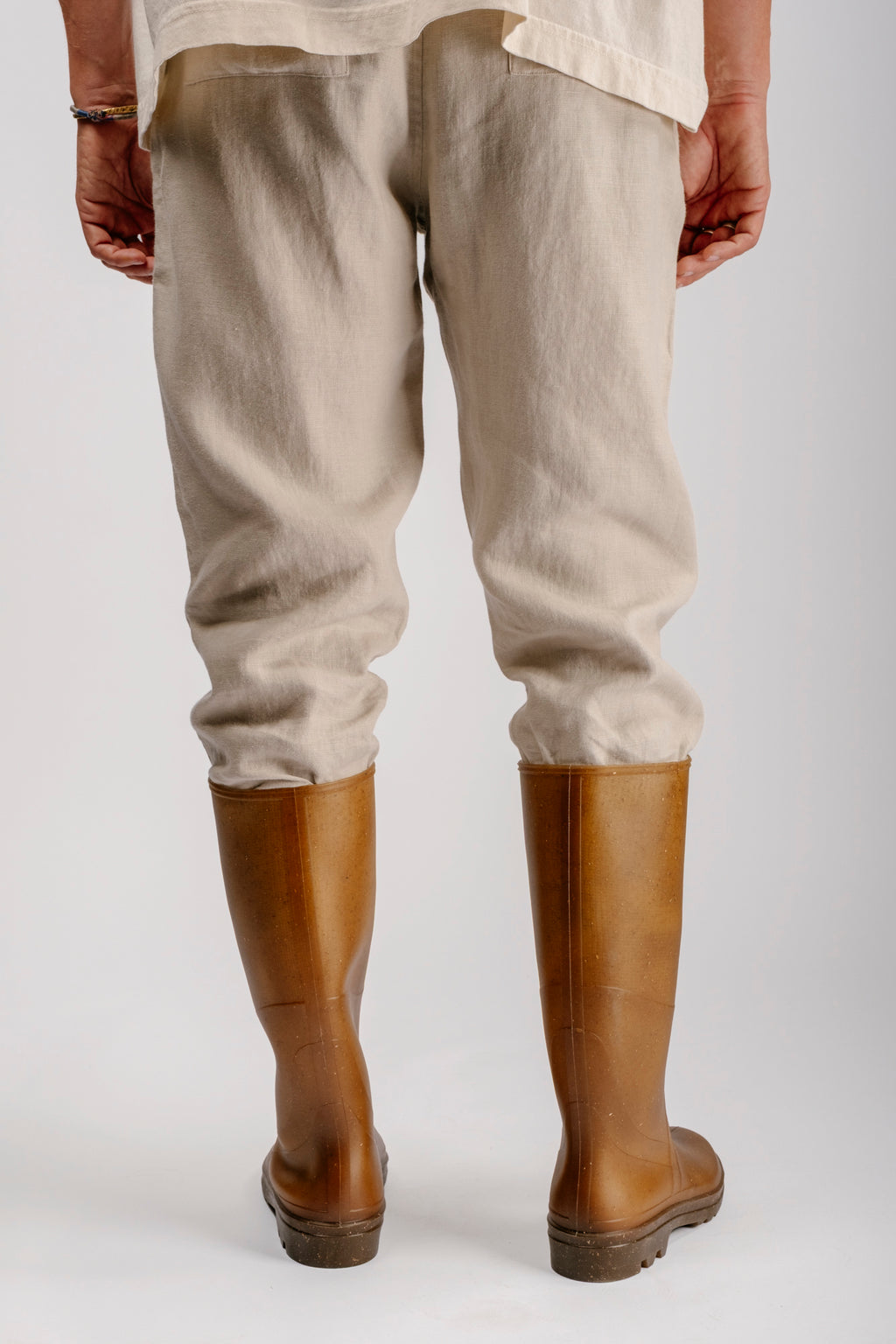French Recycled Hemp Wellington Boots in Sepia