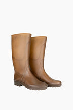 French Recycled Hemp Wellington Boots in Sepia