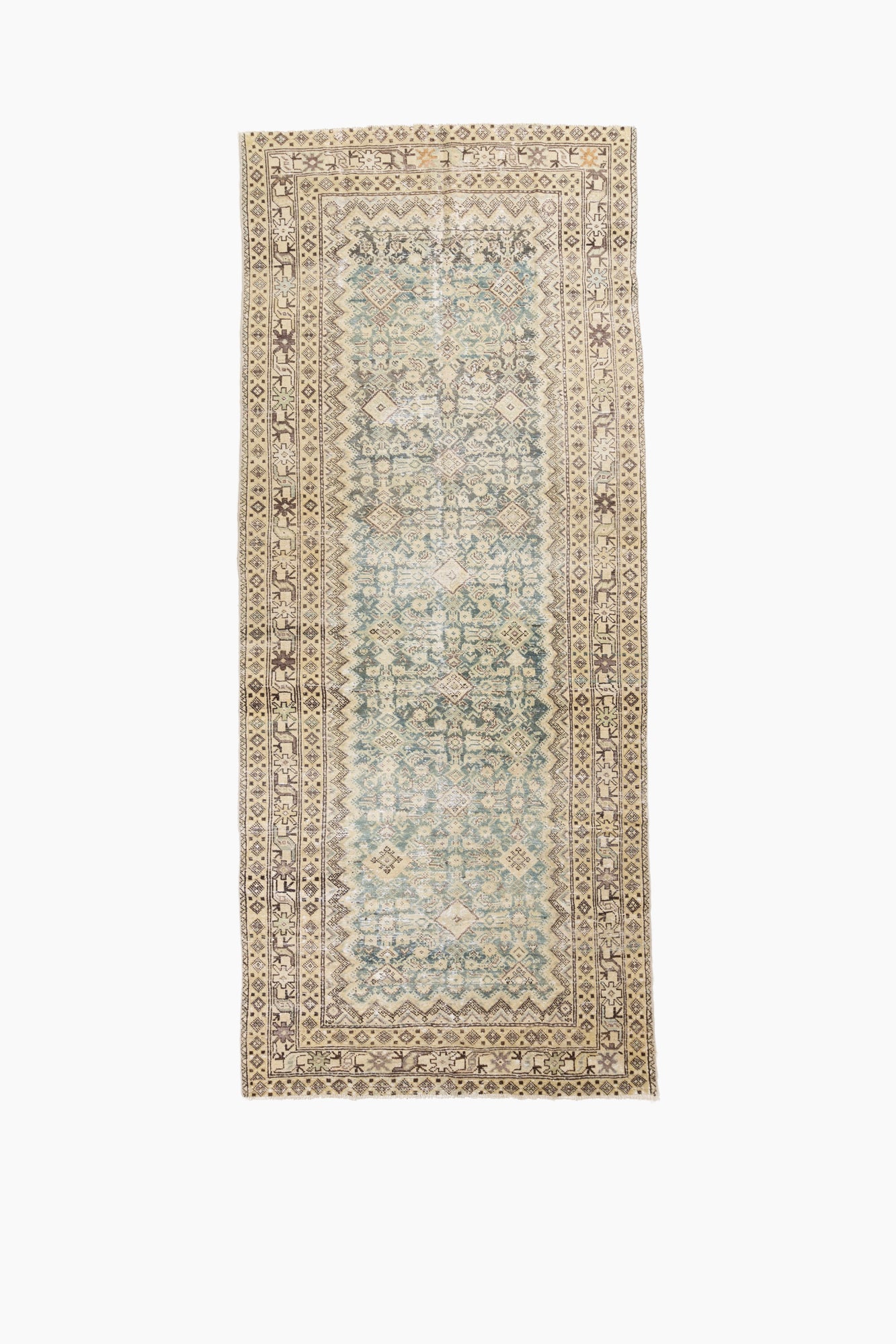 Antique Malayar Low Pile Persian Rug