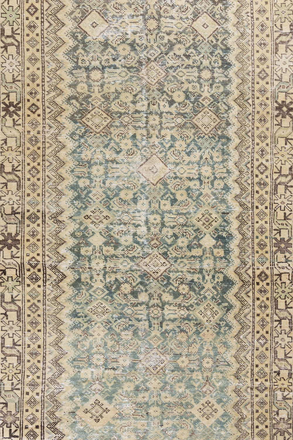 Antique Malayar Low Pile Persian Rug