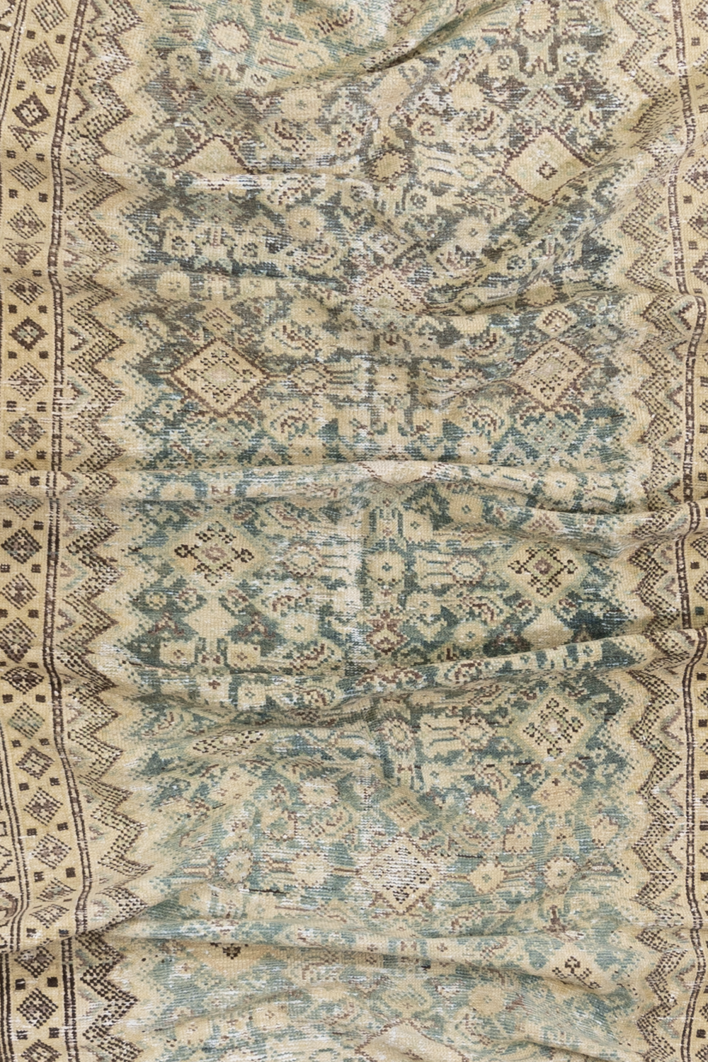 Antique Malayar Low Pile Persian Rug