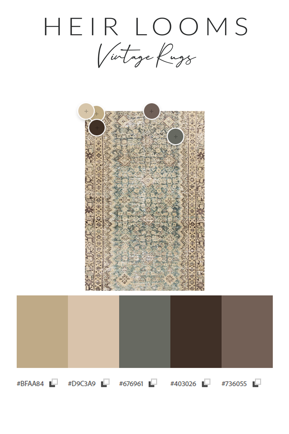 Antique Malayar Low Pile Persian Rug