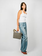 Retro-Travel Tote | Black & Natural