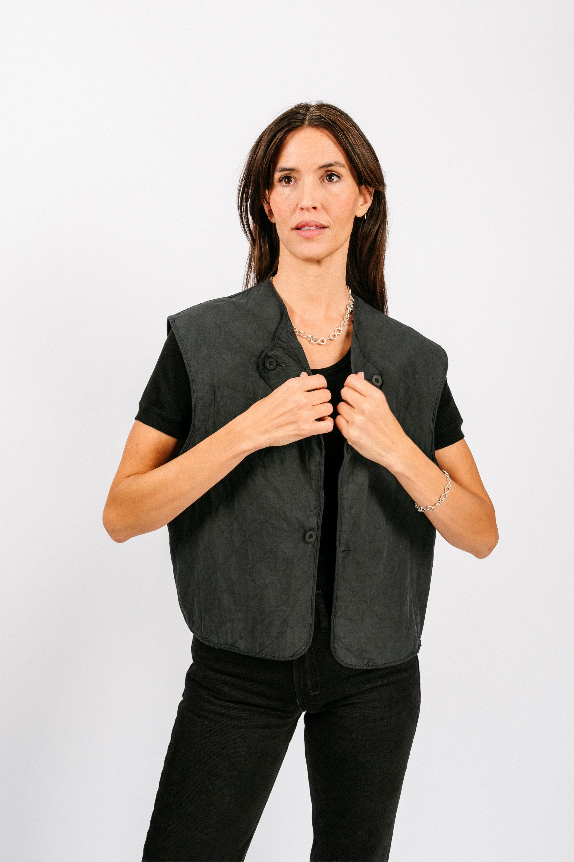 Vintage Quilted Vest | Ocean Blue