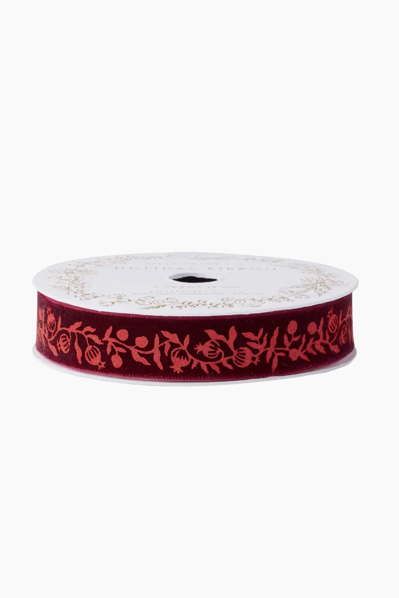 Christmastide Pomegranate Velvet Ribbon