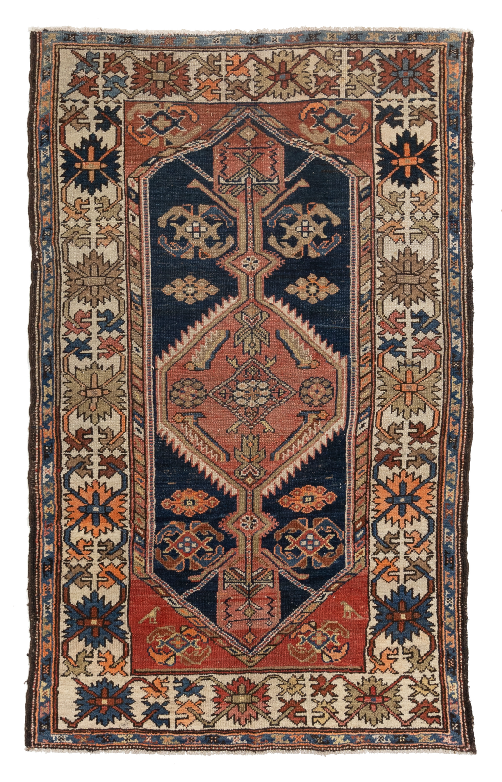 Antique Kurdish Low Pile Rug