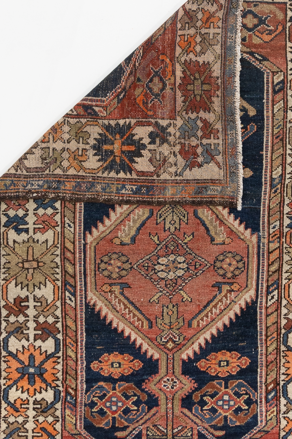 Antique Kurdish Low Pile Rug