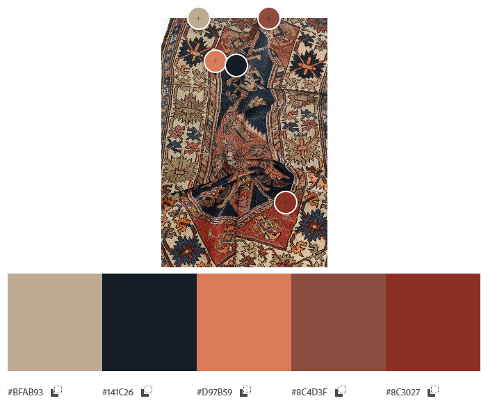 Antique Kurdish Low Pile Rug