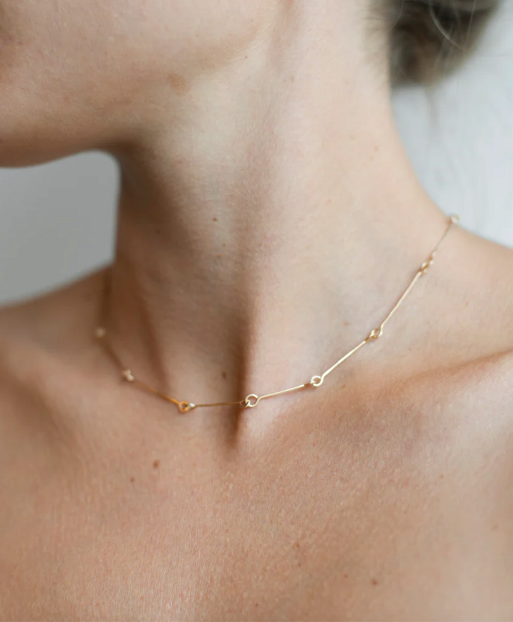 14K Bone Chain Necklace | 16"